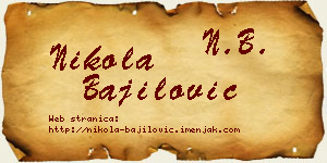 Nikola Bajilović vizit kartica